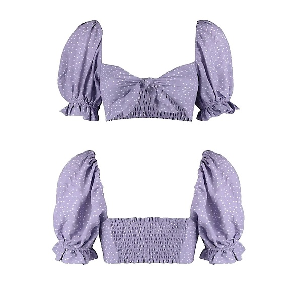 NWT For Love & Lemons - Purple Chelsea Crop Top SIZE SMALL - Picture 10 of 10
